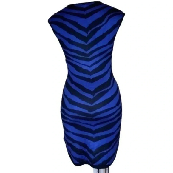 Express zebra print blue bodycon dress Small - Picture 5 of 9